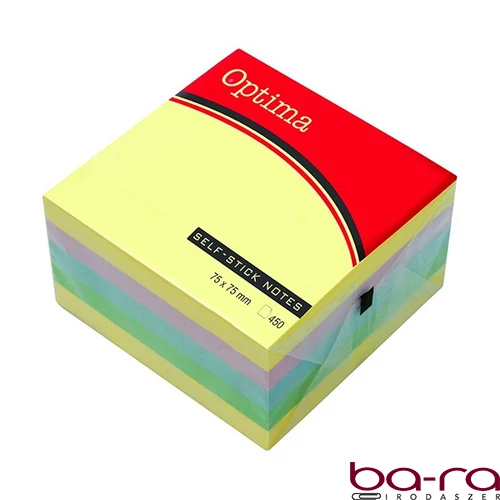 Öntapadós jegyzettömb OPTIMA 76x76mm pasztell 400 lap