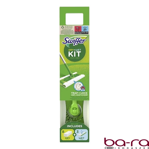 Padlótörlő SWIFFER kezdőszett nyél + 3 nedves kendő + 8 száraz kendő