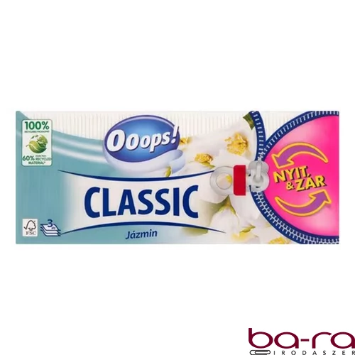 Papírzsebkendő OOOPS! Classic Jázmin 3 rétegű 90 darabos