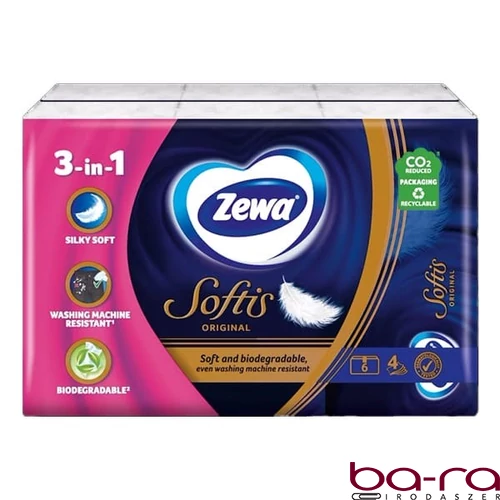 Papírzsebkendő ZEWA Softis Classic 4 rétegű 10x9 darabos