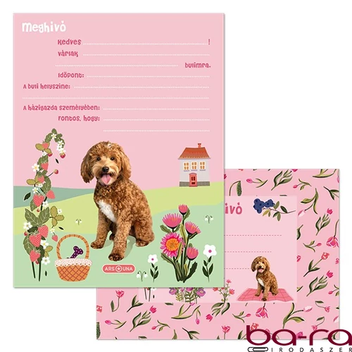 Partimeghívó ARS UNA 10 ív+10 db boríték Cute Animals-Doggie
