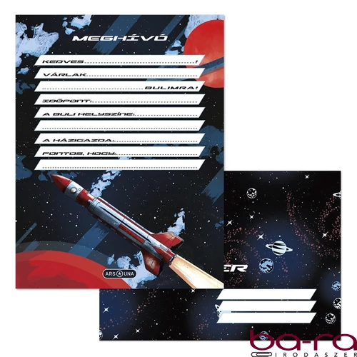 Partimeghívó ARS UNA 10 ív+10 db boríték Space Explorer