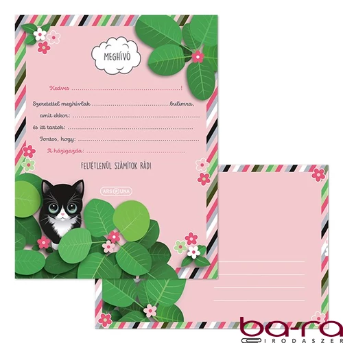 Partimeghívó ARS UNA 10 ív+10 db boríték Think Pink