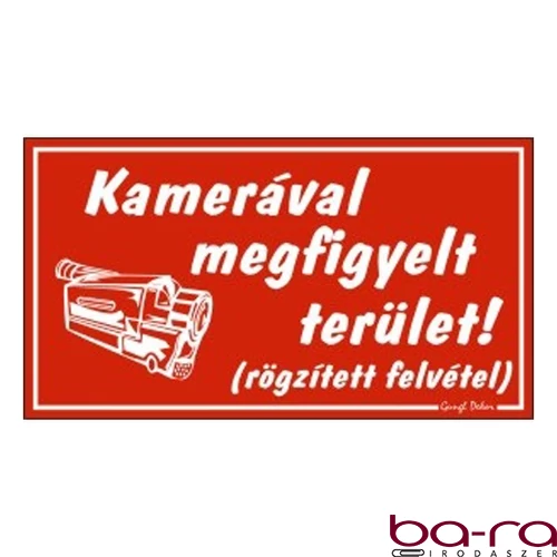 Piktogram Kamerával megfigyelt terület piros