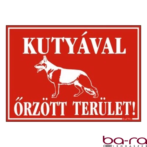 Piktogram Kutyával őrzött terület piros