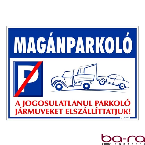 Piktogram Magánparkoló tábla 25X35