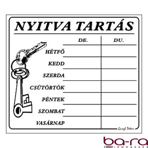 Piktogram Nyitva tartás /számokkal/ 7 napos fehér