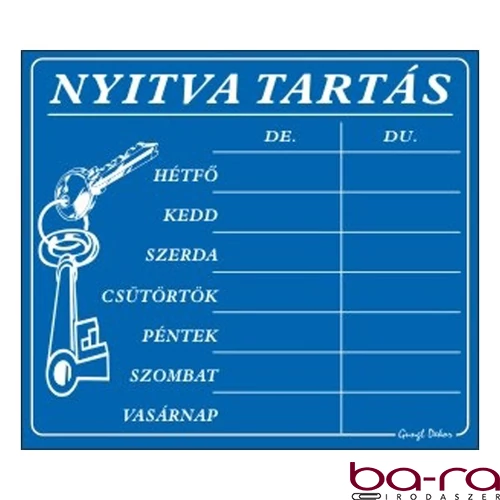 Piktogram Nyitva tartás /számokkal/ 7 napos kék