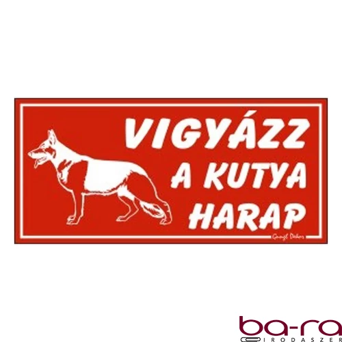 Piktogram Vigyázz a kutya harap! piros