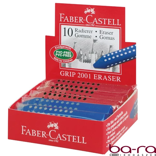 Radír FABER-CASTELL Grip 2001 háromszögletű 90x15x15mm piros/kék