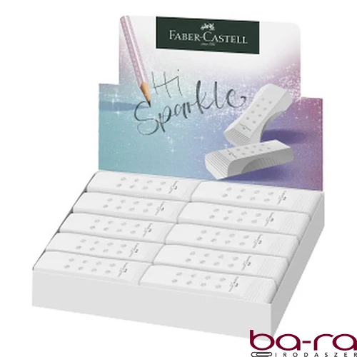 Radír FABER-CASTELL RollOn Sparkle pvc mentes fehér