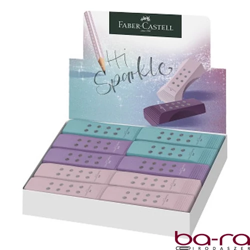 Radír FABER-CASTELL RollOn Sparkle pvc mentes vegyes színekben