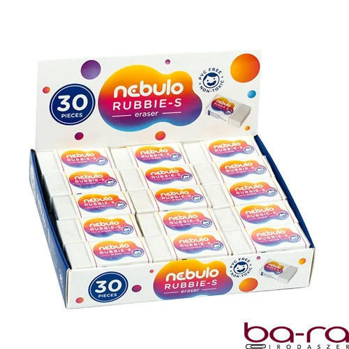 Radír NEBULO papírtokos forgács mentes 40x20x11mm fehér
