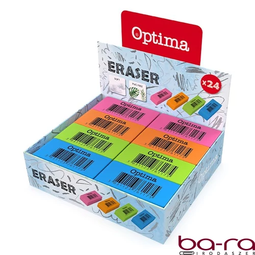 Radír OPTIMA neon 24 darabos
