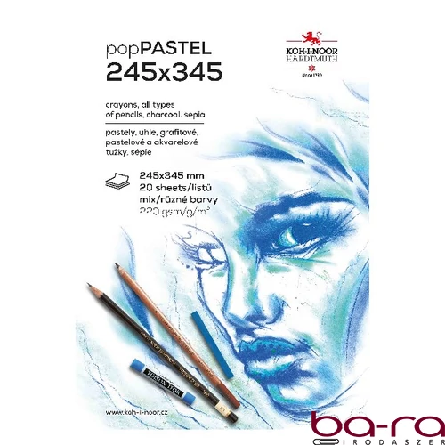 Rajzfüzet KOH-I-NOOR 9920 245x345 mm 20 lapos pasztell színes