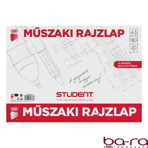 Rajzlap műszaki ICO Student A/3 20 íves