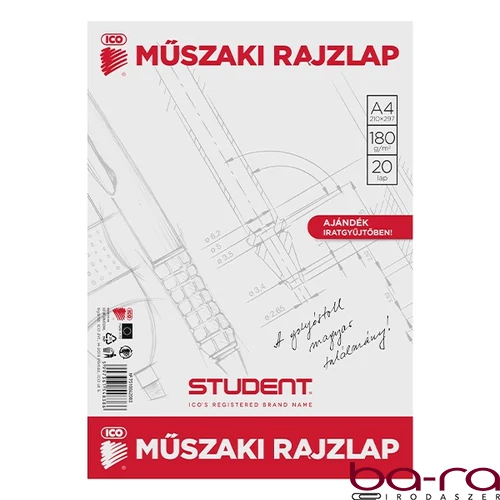 Rajzlap műszaki ICO Student A/4 20 íves