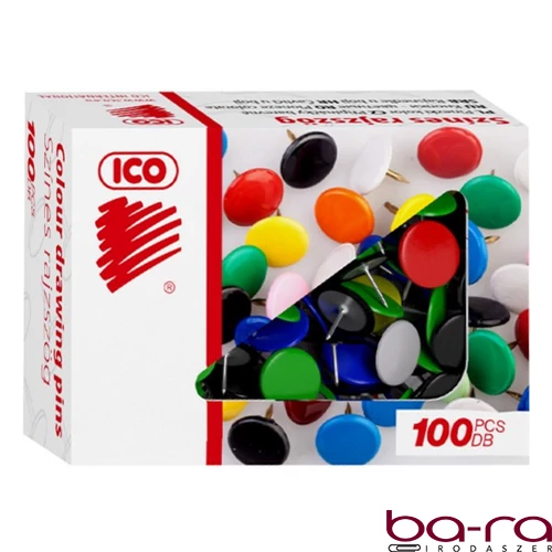 Rajzszeg ICO 224 fém színes fejű 100 darabos