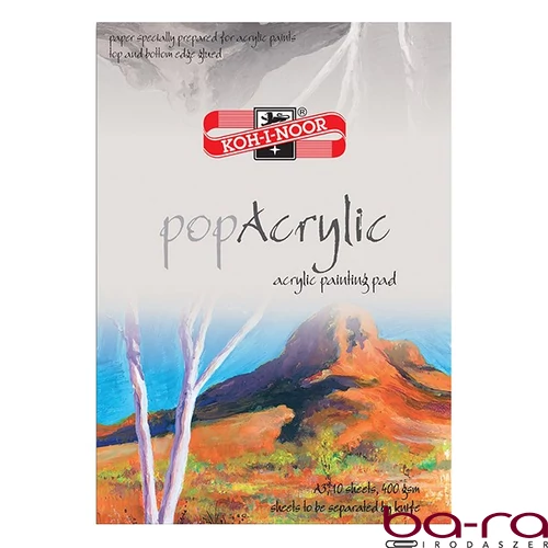 Rajztömb KOH-I-NOOR Pop Akrilic A/3 speciális papírból 400 g 10 lapos