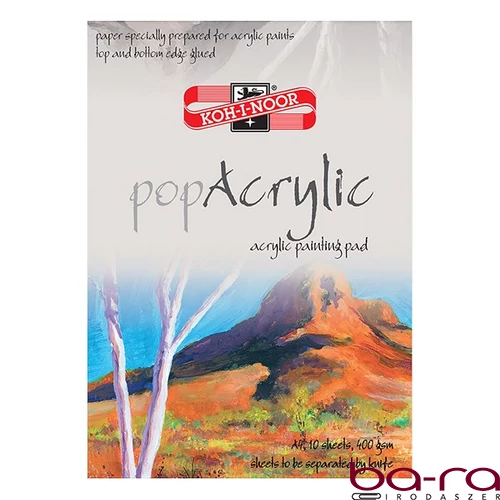 Rajztömb KOH-I-NOOR Pop Akrilic A/4 speciális papírból 400 g 10 lapos
