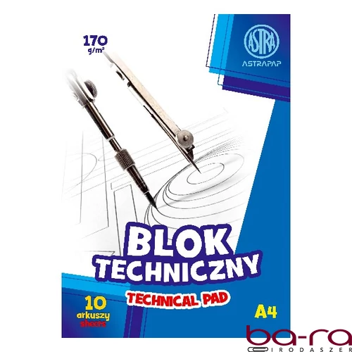 Rajztömb műszaki ASTRA PAP A/4 170 g 10 íves