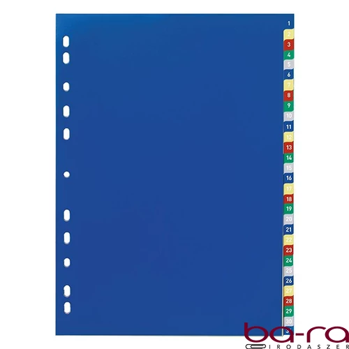 Regiszter DURABLE műanyag A/4 1-31 számos-színes
