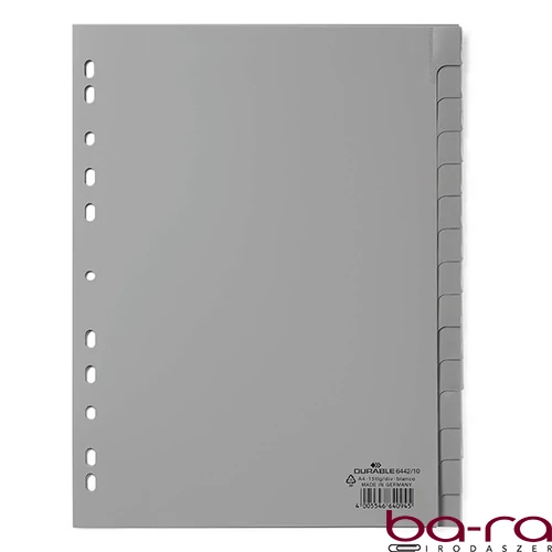 Regiszter DURABLE műanyag A/4 A-Z 15 részes szürke