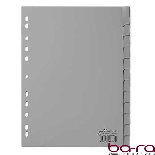 Regiszter DURABLE műanyag A/4 Jan-Dec 12 részes szürke