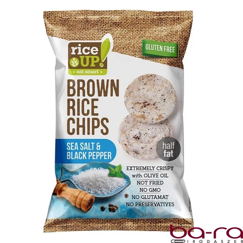Rizschips RICE UP sós és borsos 60 g