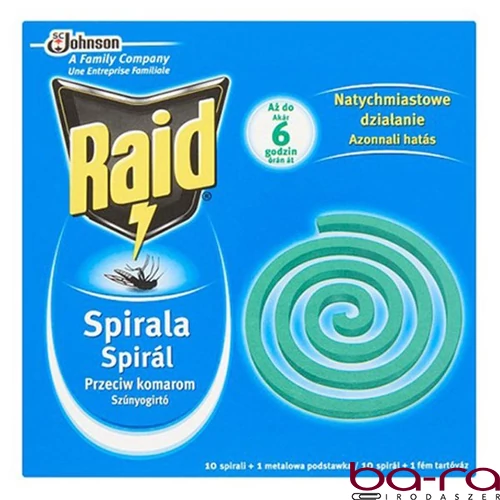 Rovarírtó szúnyogirtó spirál RAID kültéri 10 darabos