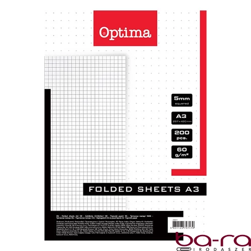 Rovatolt ív OPTIMA A/3 kockás 60 g 200 ív/csomag