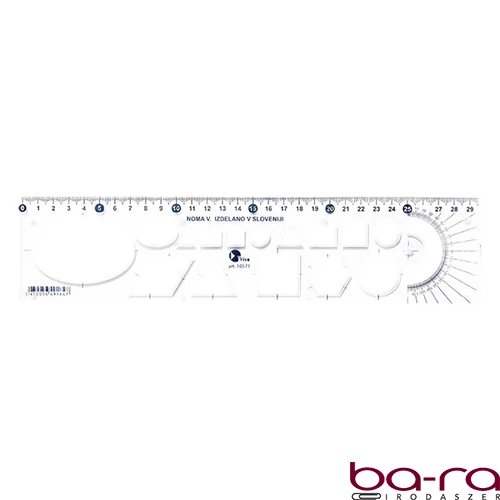 Sablon vonalzó OPTIMA átlátszó 30cm