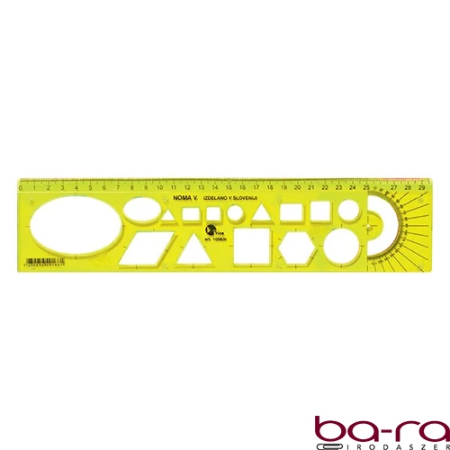 Sablon vonalzó OPTIMA fluor 30cm