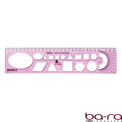 Sablon vonalzó OPTIMA hajlékony pink 30cm