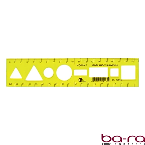 Sablon vonalzó OPTIMA hajlékony sárga 20cm