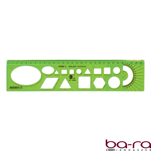 Sablon vonalzó OPTIMA hajlékony zöld 30cm