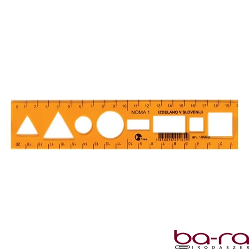 Sablon vonalzó OPTIMA narancssárga 20cm