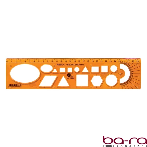 Sablon vonalzó OPTIMA narancssárga 30cm
