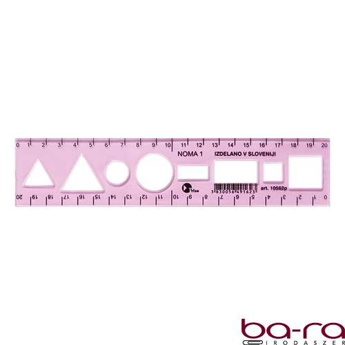 Sablon vonalzó OPTIMA pink 20cm