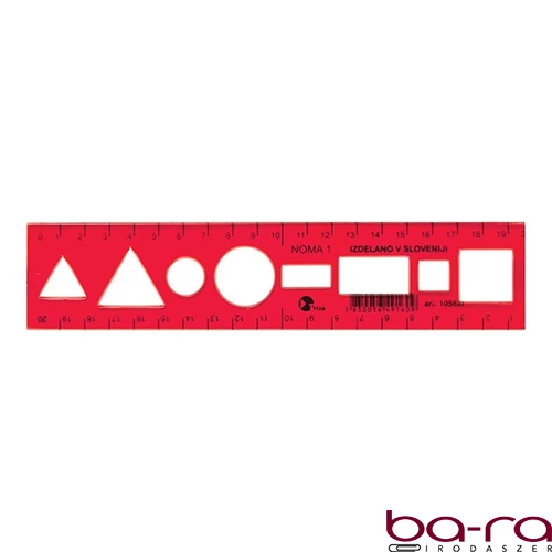 Sablon vonalzó OPTIMA piros 20cm