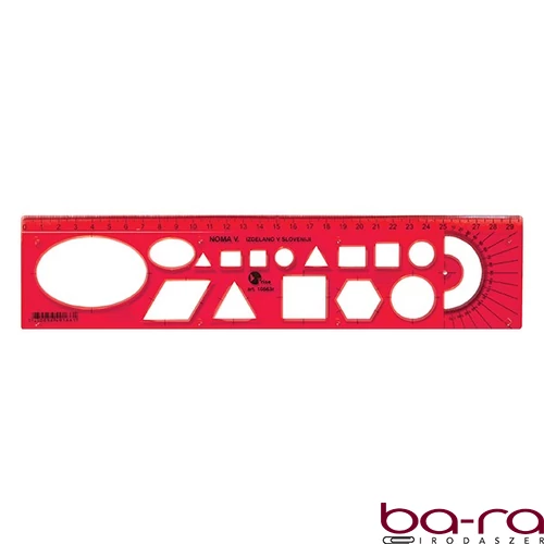 Sablon vonalzó OPTIMA piros 30cm