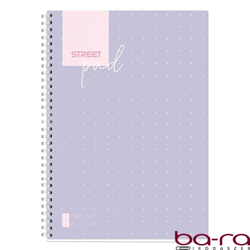 Spirálfüzet kockás STREET Pad A/4 100 lapos lila pöttyös