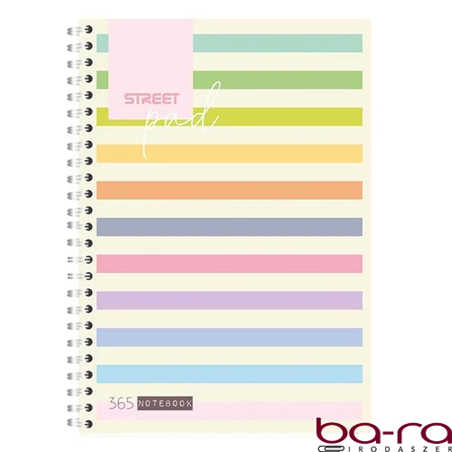 Spirálfüzet kockás STREET Pad A/5 100 lapos világos csíkos