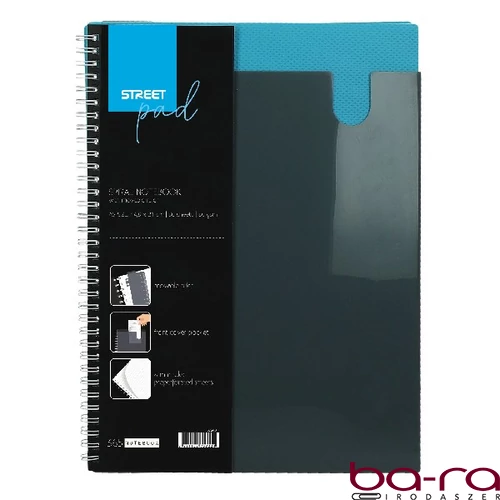 Spirálfüzet kockás STREET Pad A/4 80 lapos kék