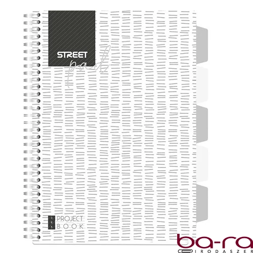 Spirálfüzet vonalas STREET Pad A/4 100 lapos regiszteres fehér