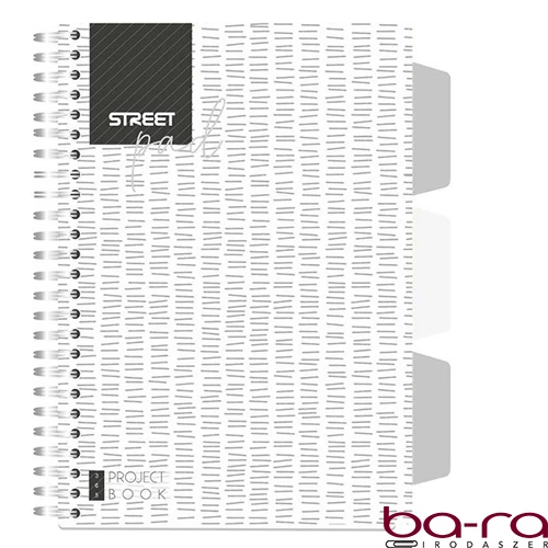 Spirálfüzet vonalas STREET Pad A/5 100 lapos regiszteres fehér
