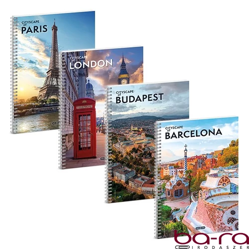 Spirálfüzet kockás ARS UNA Cityscape A/4 60 lapos