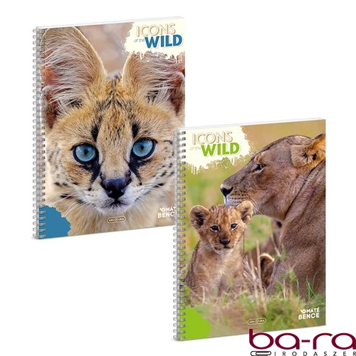 Spirálfüzet kockás ARS UNA Icons of the Wild A/4 60 lapos