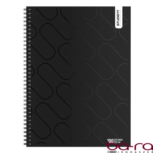 Spirálfüzet vonalas ICO Student Black Prémium A/4 100 lapos