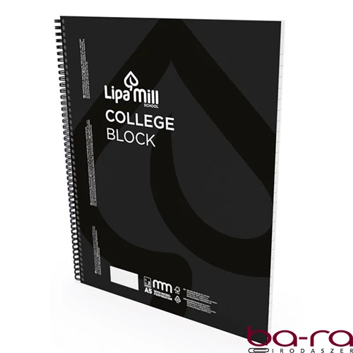 Spirálfüzet vonalas LIPAMILL A/5 70 lapos College block